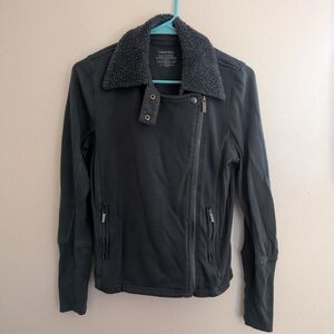 Calvin Klein Women's Gray Jacket with Sherpa Collar